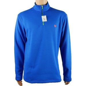 Chaps Ralph Lauren Men's Sport Fleece 1/4 Zip Sweatshirt Size M Royal Blue NWT
